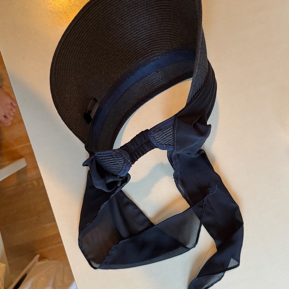 Blue sun visor w bow ribbon back, Pia Rossini new August visors hat sunhat hats. - Picture 11 of 12